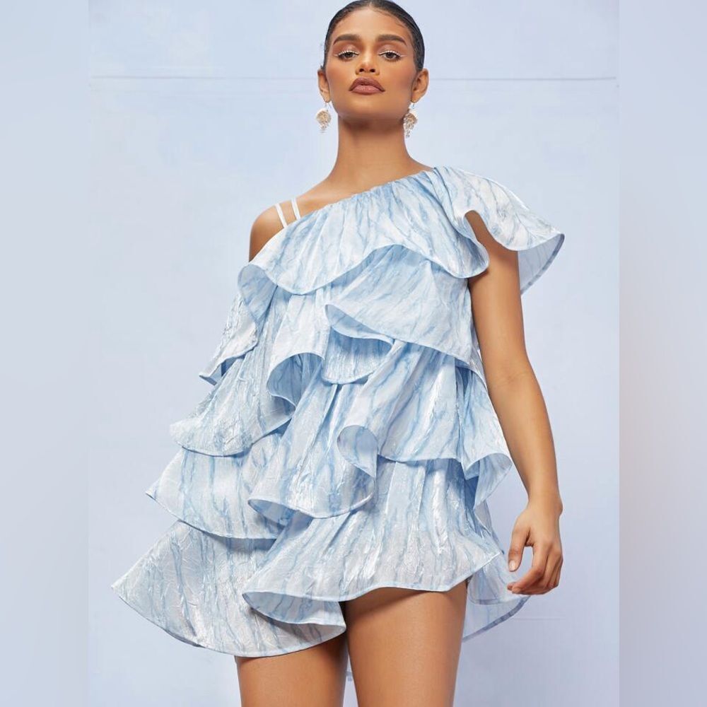 Shein dramatic ruffle tiered dress